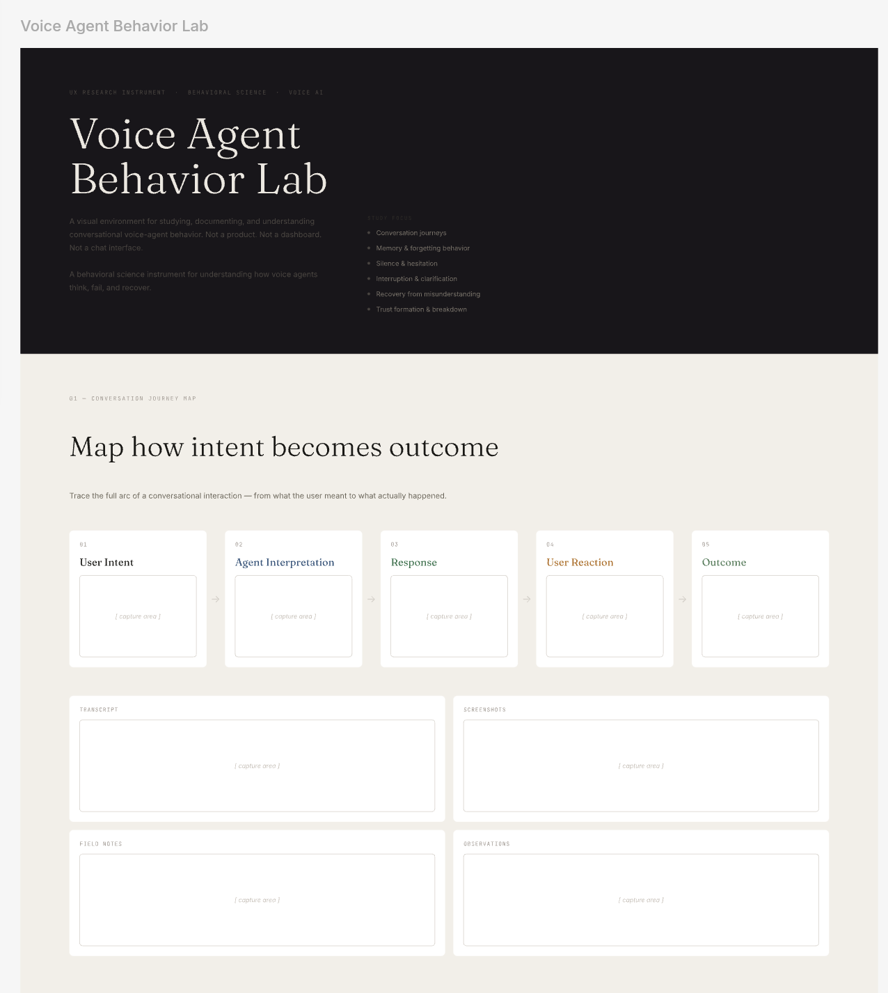 Voice Agent Behavior Lab — behavioral research instruments for voice AI trust design